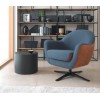 armchairs Mira upholstered fabric - black rotating metal frame