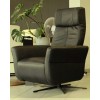 rotating armchairs with Grandi recliner in natural leather