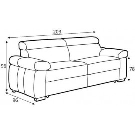 dimension of sofa bed Zoom 3 seats