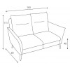 Ines sofa 2,5 dimensions